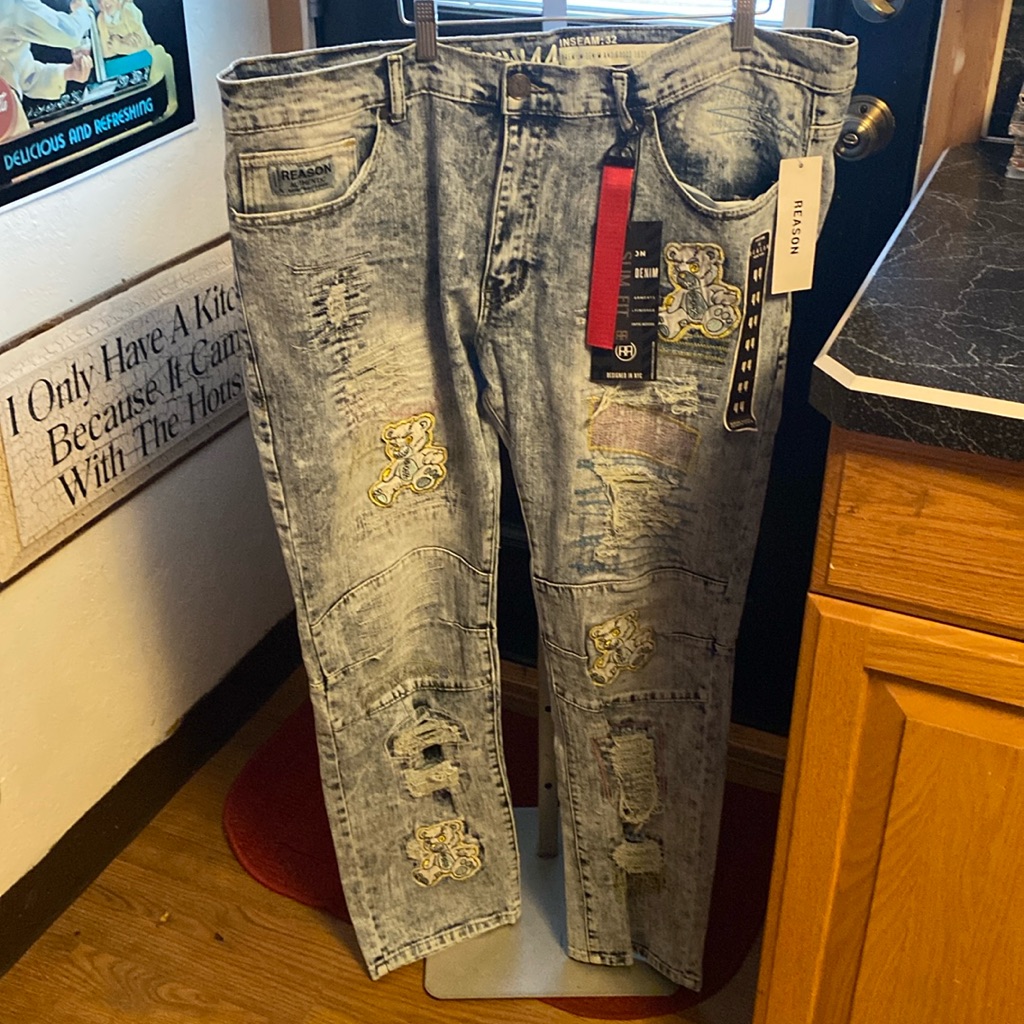 New Reason Brand Jeans Angry Teddy Bear Size 44 New Reason Brand Jeans Angry Teddy Bear Size 44